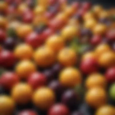 Colorful assortment of safe fruits for chickens