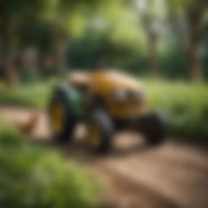 Gardener utilizing chicken lawn tractor for sustainable gardening