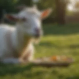 Goat grazing in a green pasture highlighting the importance of nutrition