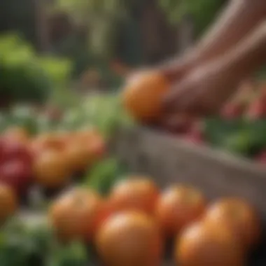 Harvesting Fresh Produce Close-up of fresh produce being harvested from a backyard garden