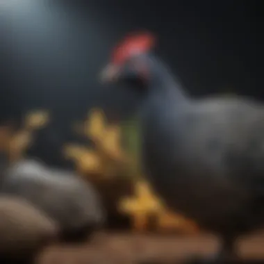 Diverse Breeds of Guinea Fowl Various breeds of guinea fowl displayed