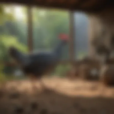 Spacious Coop for Guinea Fowl A spacious coop designed for guinea fowl