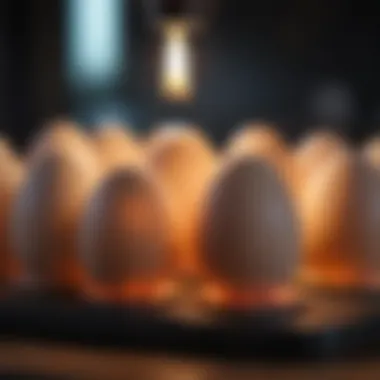 Candling technique being applied to observe egg development Candling eggs