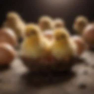 Thriving Newly Hatched Chicks Newly hatched chicks in a brooding area