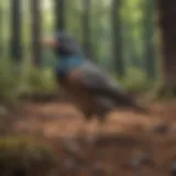 A person searching for a lost bird in a park