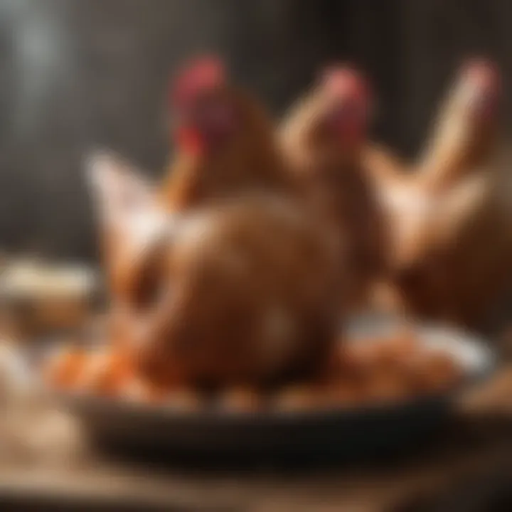 Nutritional feed for laying hens displayed in a bowl
