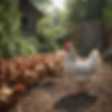 A vibrant garden reflecting sustainable poultry farming