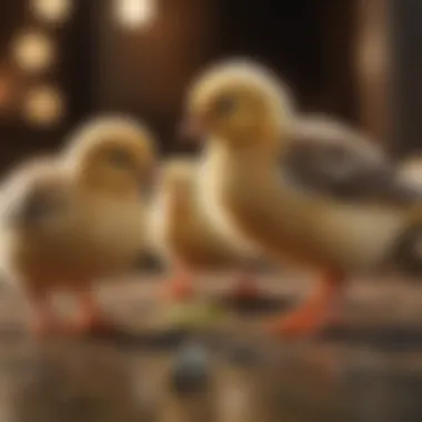 Chicks Displaying Natural Behaviors Chicks interacting and displaying natural behaviors in a safe environment