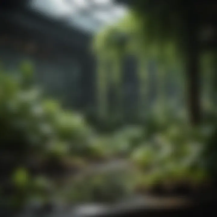 A well-maintained hydroponic garden with thriving plants.