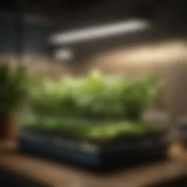 Detailed hydroponics setup in a home environment