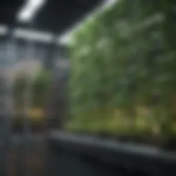 Modern hydroponic farming system showcasing vertical growth