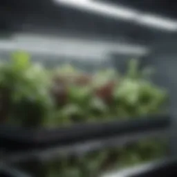 A vibrant hydroponic setup showcasing healthy plants thriving in a nutrient-rich solution.