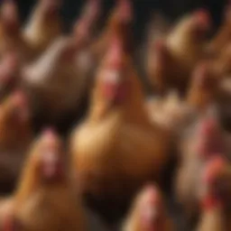 Diverse chicken breeds showcasing unique feather patterns and colors.