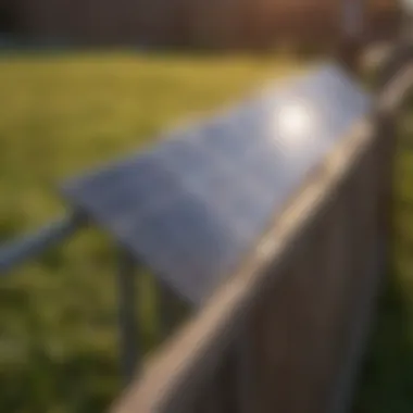 Close-up of Solar Panels on the Fence Close-up of solar panels on a fence