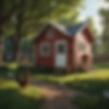 Ideal Chicken Coop Location A serene location for a chicken coop with trees and grass