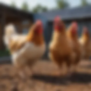 Chickens benefiting from solar heating