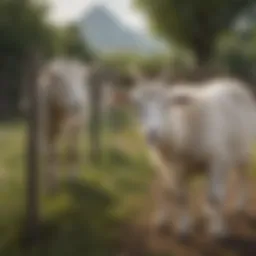 Goats grazing within an invisible fence boundary