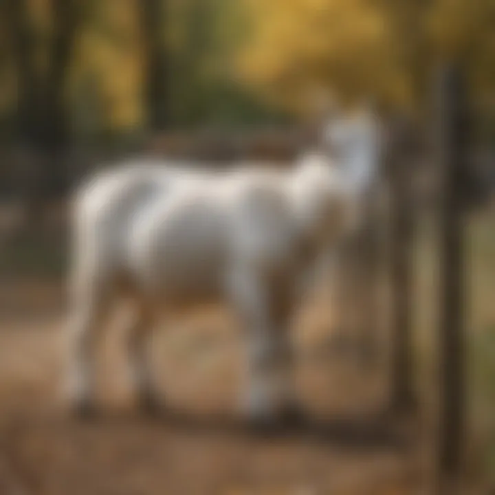 Goat interacting safely with invisible fence technology