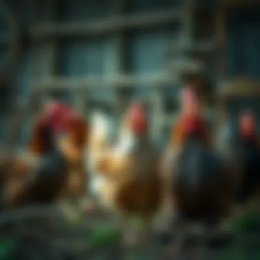 Healthy chickens in a well-maintained environment