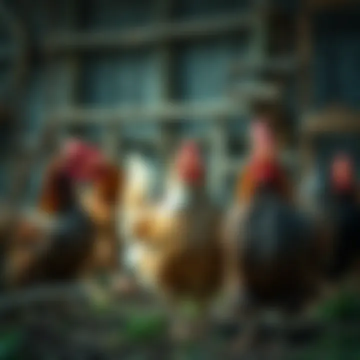 Healthy chickens in a well-maintained environment