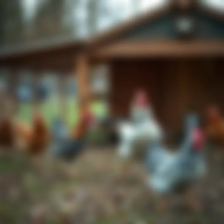 Secure chicken run with fencing and shelter