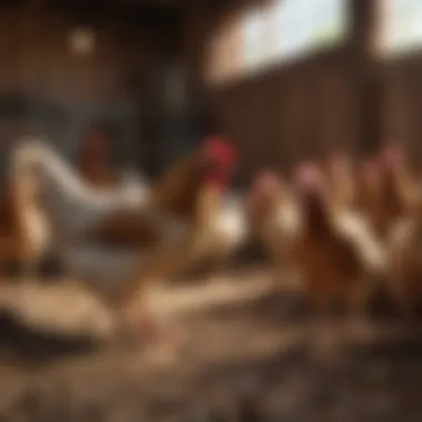 Thriving Chickens in an Efficient Coop Healthy chickens thriving in an efficient coop