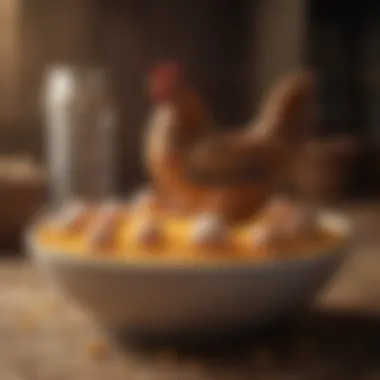 Nutritional Essentials for Hens High-quality hen feed displayed in a bowl