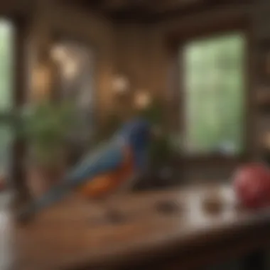 Bird-Friendly Home Environment A tranquil home environment with bird-friendly features
