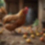 Colorful variety of chicken feed representing balanced nutrition