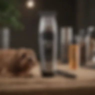 Essential Grooming Tools for Pet Owners An array of grooming tools and products essential for pet care.