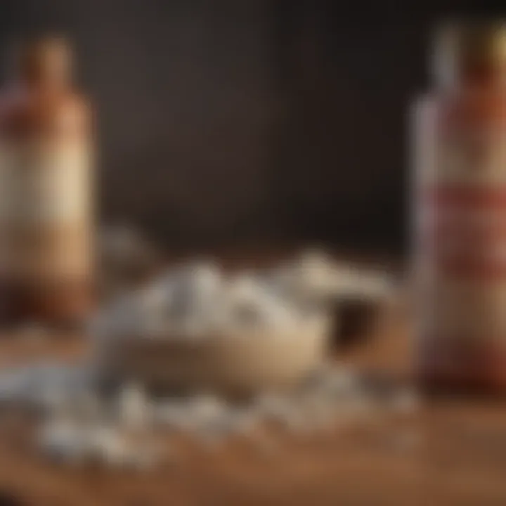 A variety of loose mineral supplements for goats displayed on a wooden surface.