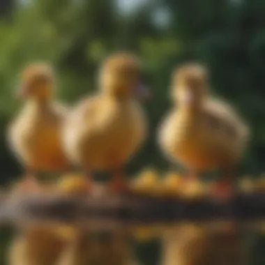Ducklings Thriving on a Nutritionally Balanced Diet Ducklings enjoying a balanced diet