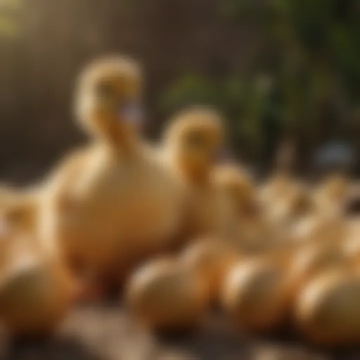 Healthy ducklings emerging from eggs