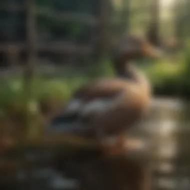 Well-maintained outdoor duck enclosure
