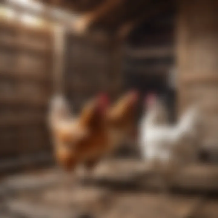 Chickens enjoying their pallet coop environment