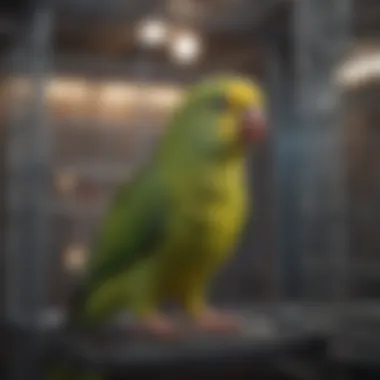 Interior features of a well-designed parakeet flight cage