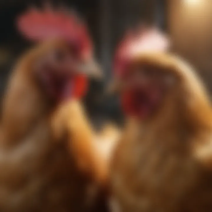 Visual comparison of male and female chickens