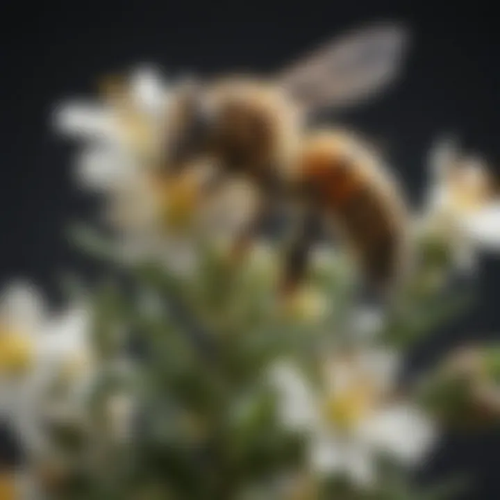 Bee pollinating a flowering plant