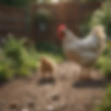 Chickens in a backyard setting flourishing