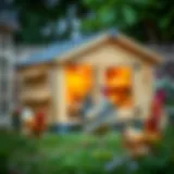 Innovative Portable Chicken Coop Design Innovative design of a portable chicken coop kit in a vibrant garden setting