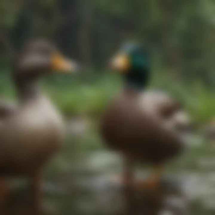 Ducks engaging in natural behavior