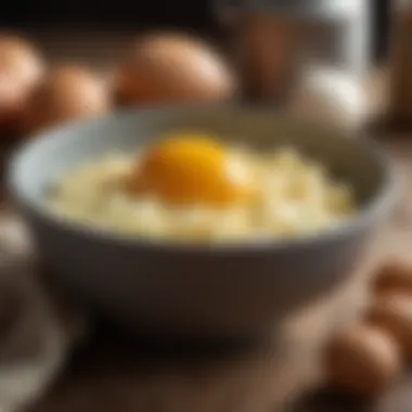 Beautifully prepared egg mash mixture