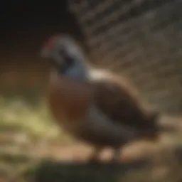 Close-up of quail pen netting material showcasing durability
