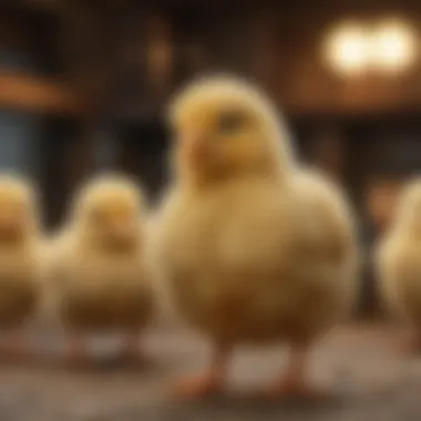 Diverse Breeds of Indoor Chicks A variety of chicks showcasing their unique characteristics