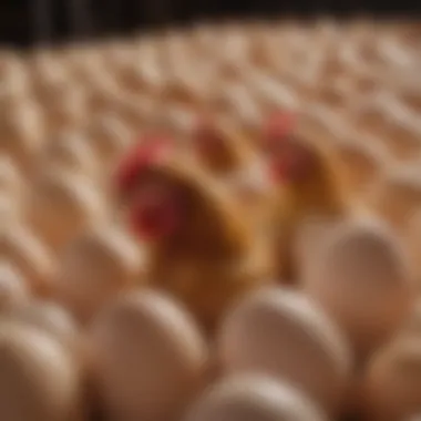 A variety of egg-laying chicken breeds showcasing their unique characteristics.