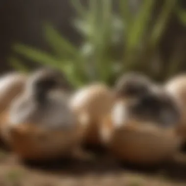 Healthy quail chicks emerging from eggs