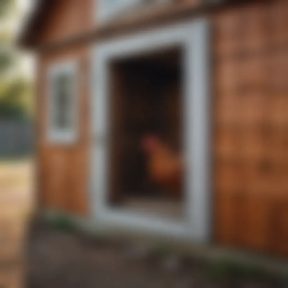 Remote chicken door installation on a chicken coop