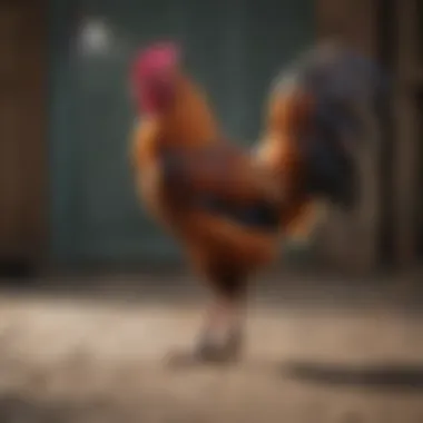 Identifying Roosters with Leg Bands Rooster with a leg band for identification