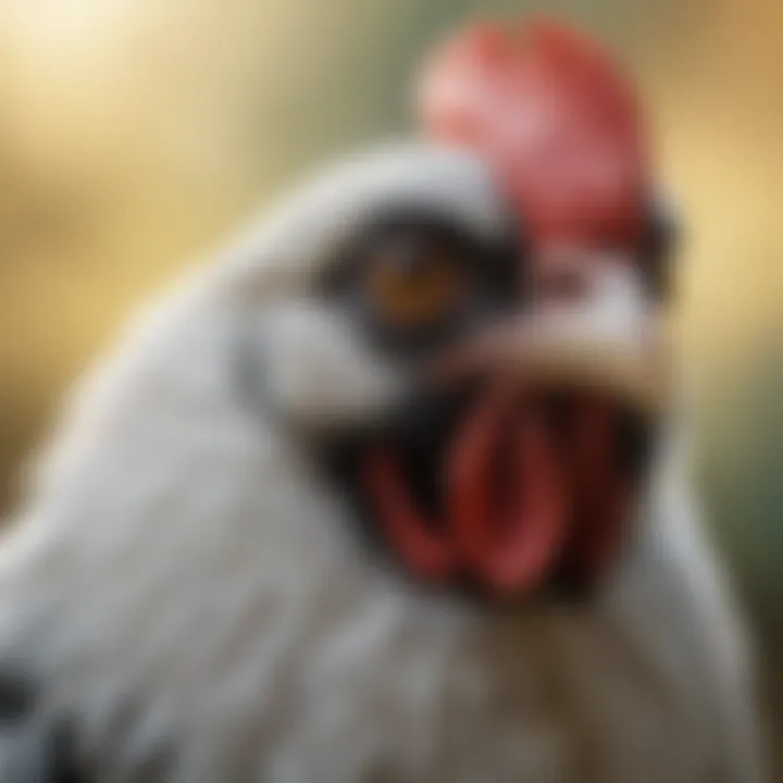 A close-up of the Sebright Bantam's friendly demeanor and expressive eyes.