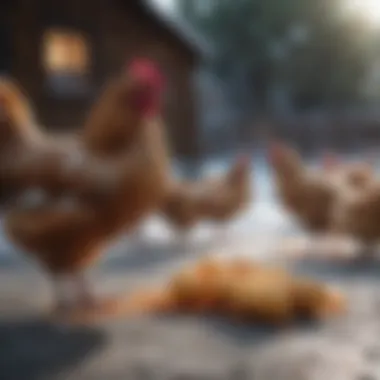 Feeding Cold-Weather Chickens Feeding cold-weather chickens with nutrient-rich feed
